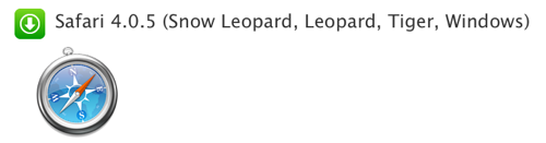 Safari 4 0 5  Snow Leopard Leopard Tiger Windows